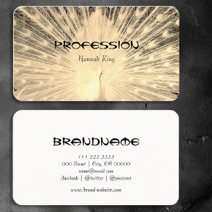 Eye Catching Modern Peach Peacock Feathers Elegant Business Card
