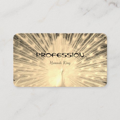 Eye Catching Modern Peach Peacock Feathers Elegant Business Card