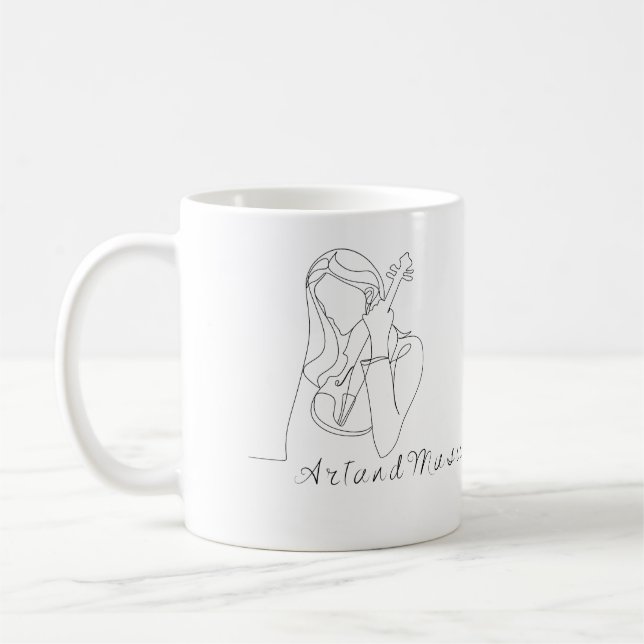Eye-catching Music and Art Mug. Coffee Mug (Left)