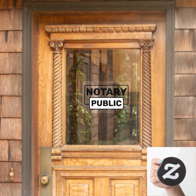 Eye-catching Notary Public Notice  Window Cling (Home Door)