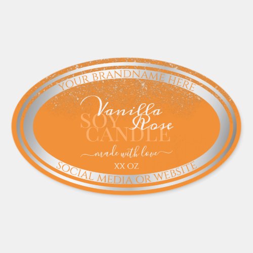 Eye Catching Orange Product Labels Silver Frame