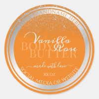 Eye Catching Orange Product Labels Silver Frame