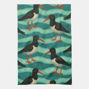 Eye Catching Oyster Catcher Kitchen Towel
