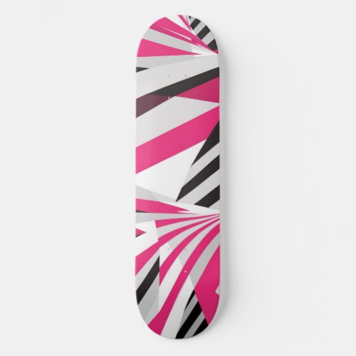 Eye_catching Pink and White Skateboard for Girls