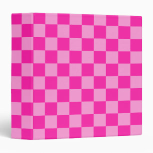 Eye-Catching Pink Checkerboard 3 Ring Binder