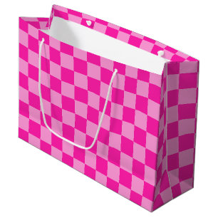 Eye-Catching Pink Checkerboard Large Gift Bag