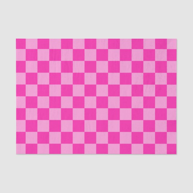 Eye-Catching Pink Checkerboard Tissue Paper (Front)