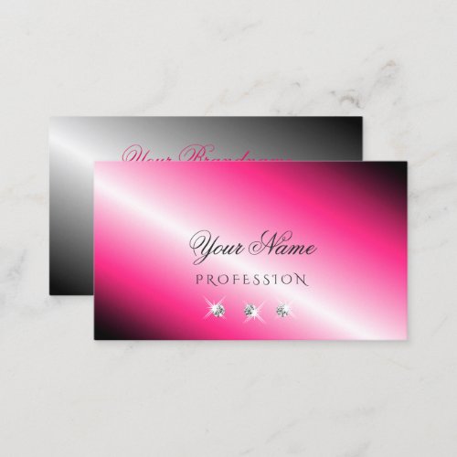 Eye Catching Pink Silver Sparkle Diamonds Stylish Business Card