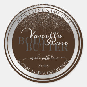 Eye Catching Product Labels Dark Brown and Silver