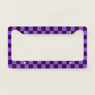 Eye-Catching Purple and Lavender checkerboard  License Plate Frame