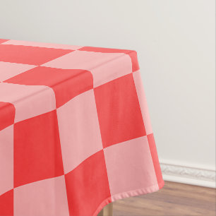 Eye-Catching Red and Pink Checkerboard Tablecloth