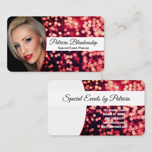 Eye-Catching Red Bokeh Business Photo Card
