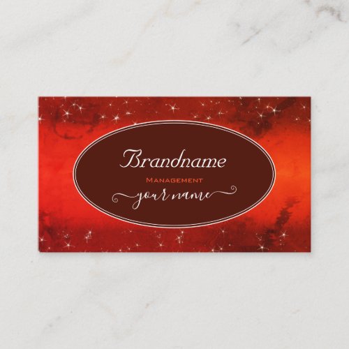 Eye Catching Red Marbled Glitter Stars Stylish Business Card