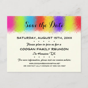 Eye Catching Reunion, Party or Event Save the Date Announcement Postcard