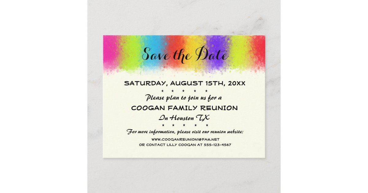 Eye Catching Reunion, Party or Event Save the Date Announcement Postcard | Zazzle.com