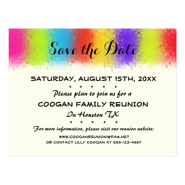 Eye Catching Reunion, Party Or Event Save The Date Postcard