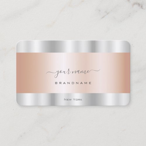 Eye Catching Rose Gold and Silver Colors Modern Business Card