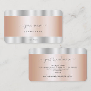 Eye Catching Rose Gold and Silver Colors Modern Business Card