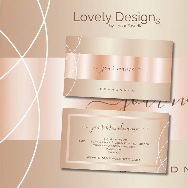 Eye Catching Rose Gold Effect Design Professional Business Card (Creator Uploaded)