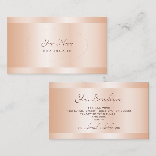 Eye Catching Rose Gold Effect Design Professional Business Card (Front/Back)