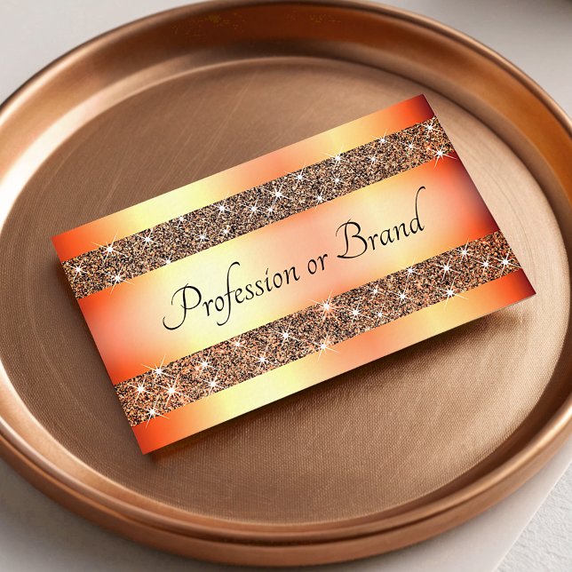 Eye Catching Rose Gold Gradient Glitter Sparkle Business Card (Creator Uploaded)