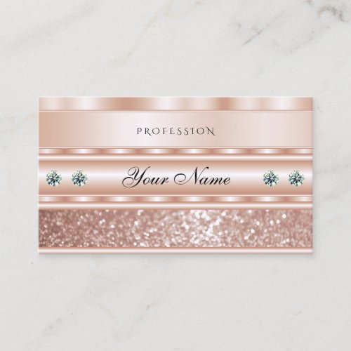 Eye Catching Rose Gold Sparkling Glitter Luxurious Business Card