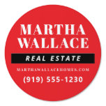 Eye Catching Round Red Real Estate Agent Sign