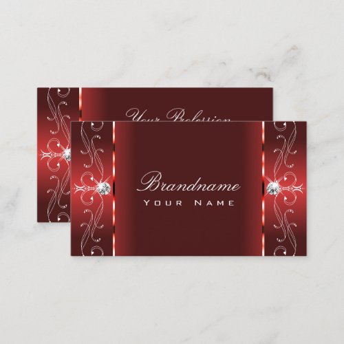 Eye Catching Rubby Red Squiggled Jewels Ornamental Business Card