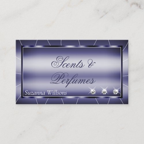 Eye Catching Shimmery Blue Glamorous with Diamonds Business Card