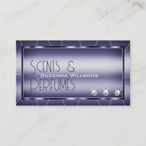 Eye Catching Shimmery Blue with Diamonds and Logo Business Card
