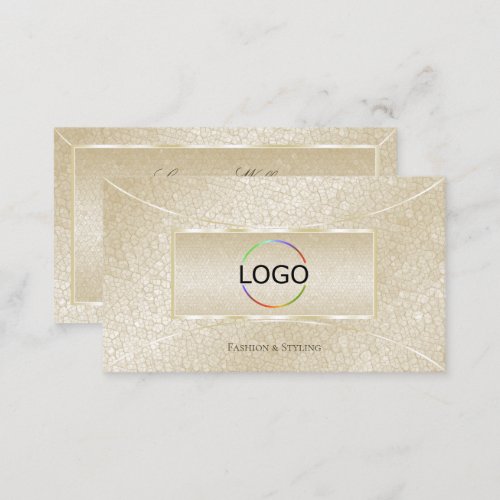 Eye Catching Silk Cream Snake Pattern with Logo Business Card