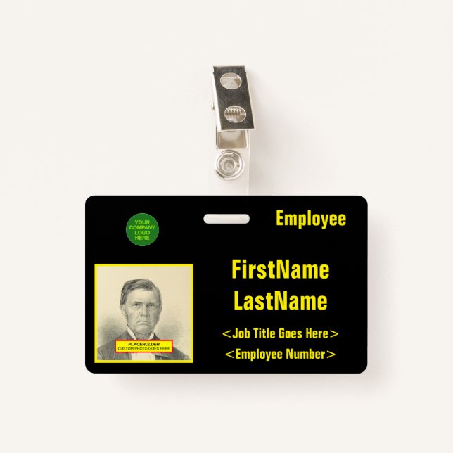 Eye-Catching Staff Identification Badge (Front with Clip)