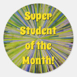 [ Thumbnail: Eye-Catching "Super Student of The Month!" Round Sticker ]