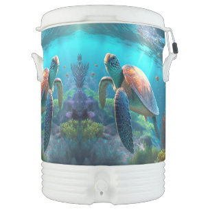 Eye Catching Turtle Image Pattern Beverage Cooler