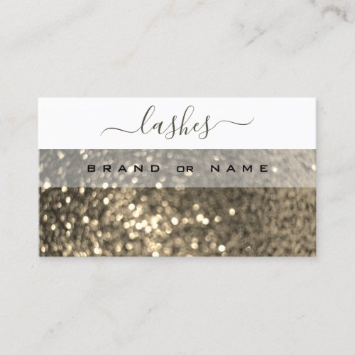 Eye Catching White Gold Sparkling Glitter Shimmery Business Card