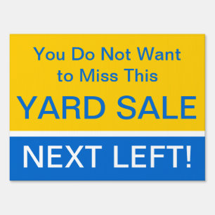 Eye Catching Yard Sale Directions Sign