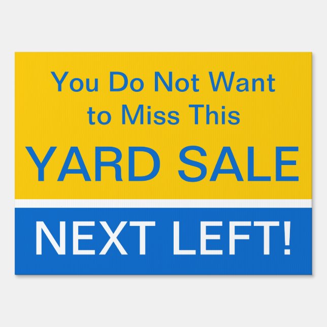 Eye Catching Yard Sale Directions Sign (Front)