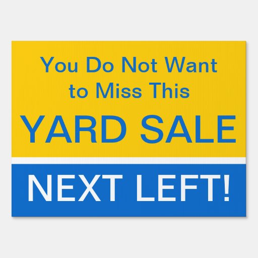Eye Catching Yard Sale Directions Sign | Zazzle