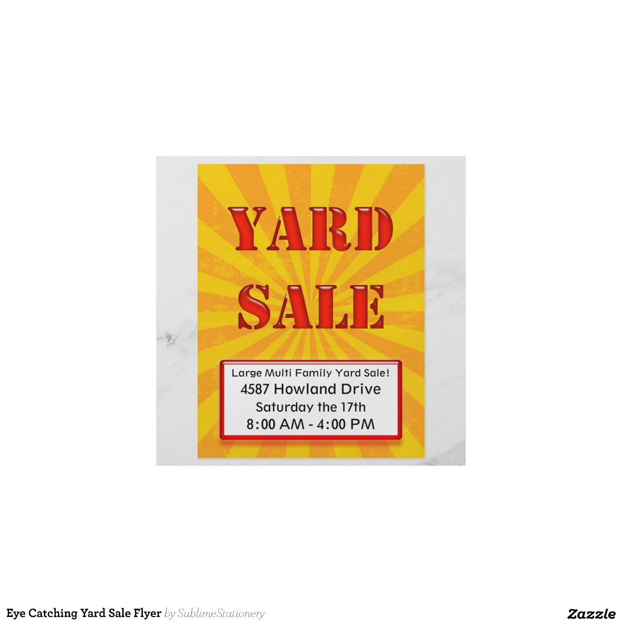 Eye Catching Yard Sale Flyer | Zazzle