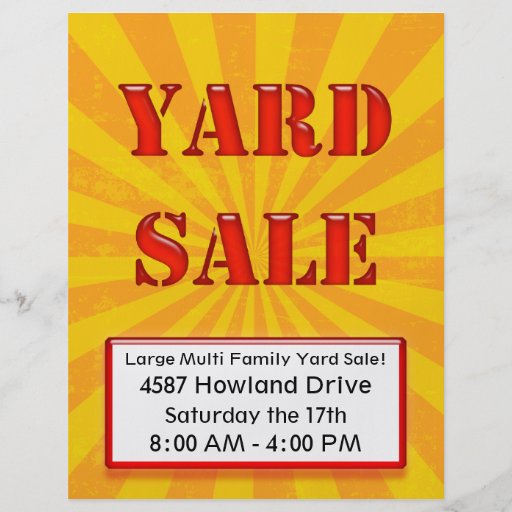 Eye Catching Yard Sale Flyer | Zazzle