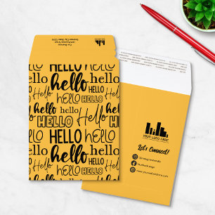 Eye Catching Yellow Black Hello Pattern Logo Envelope Mailers