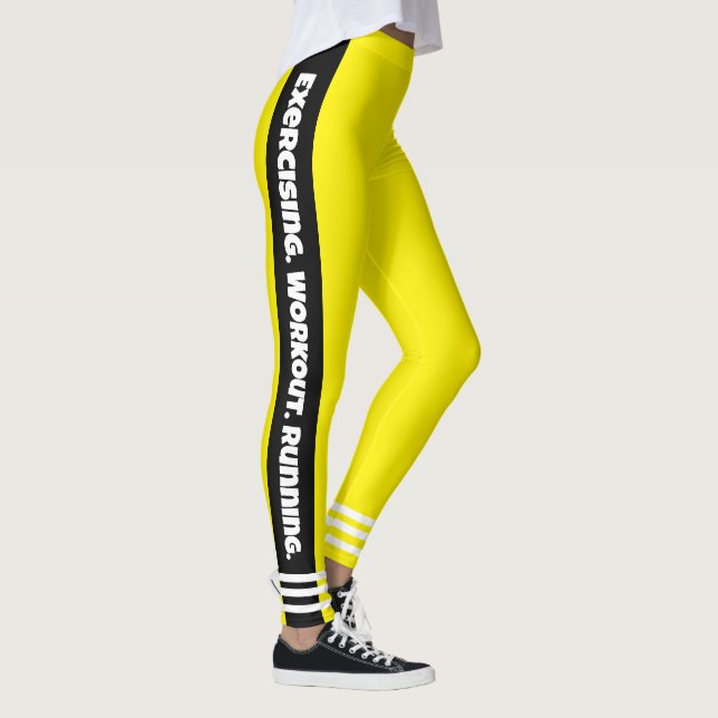 Eye catching Yellow neon background l Workout Leggings (Right)