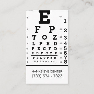 Eye Center Vision Ophthalmologist Optician Business Card