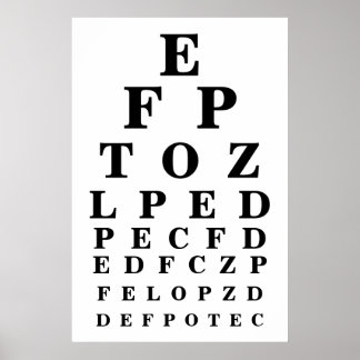 eye chart posters zazzle