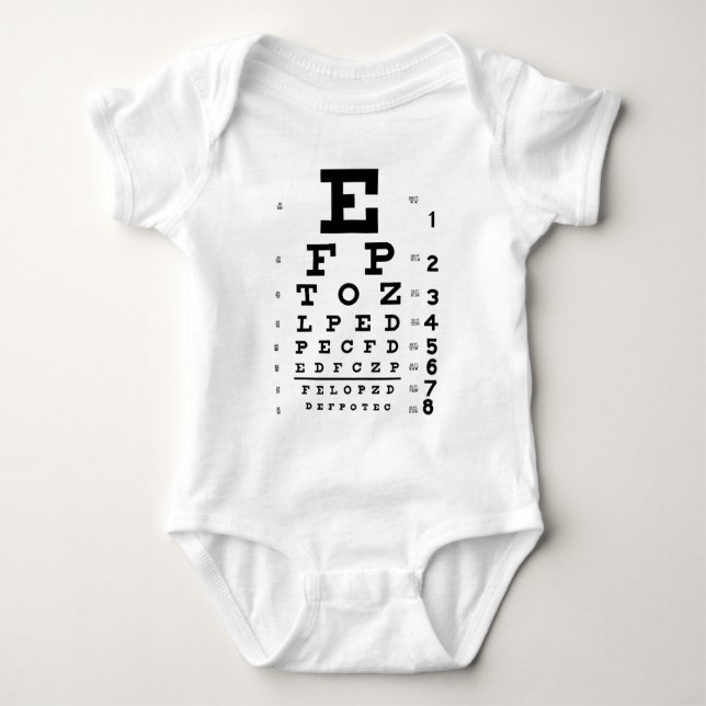 Eye Chart Baby Bodysuit (Front)