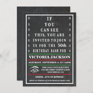 Eye Chart Birthday Milestone Invitation