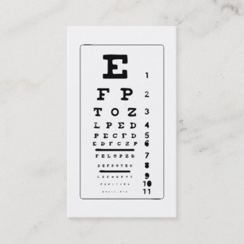 Eye Chart Business Card by shopstew at Zazzle