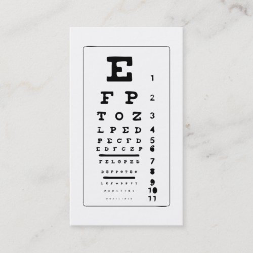 Eye Chart Business Card