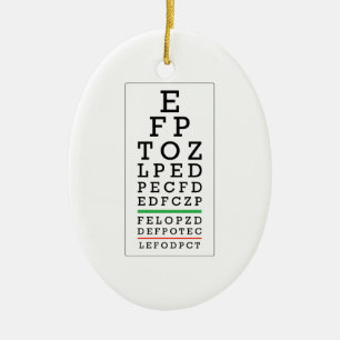 Eye Chart Ceramic Ornament