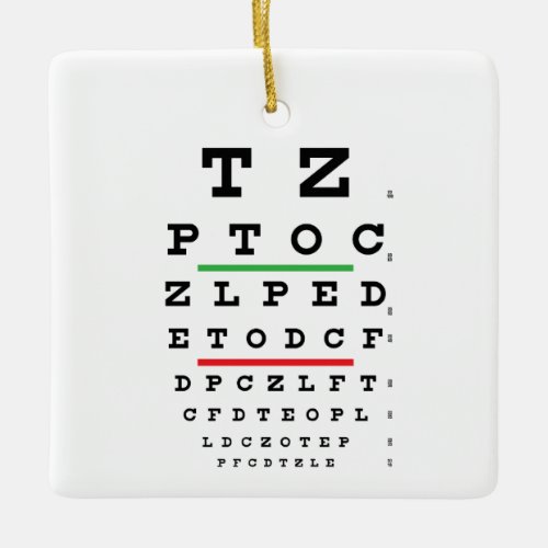 Eye Chart Christmas Ornament